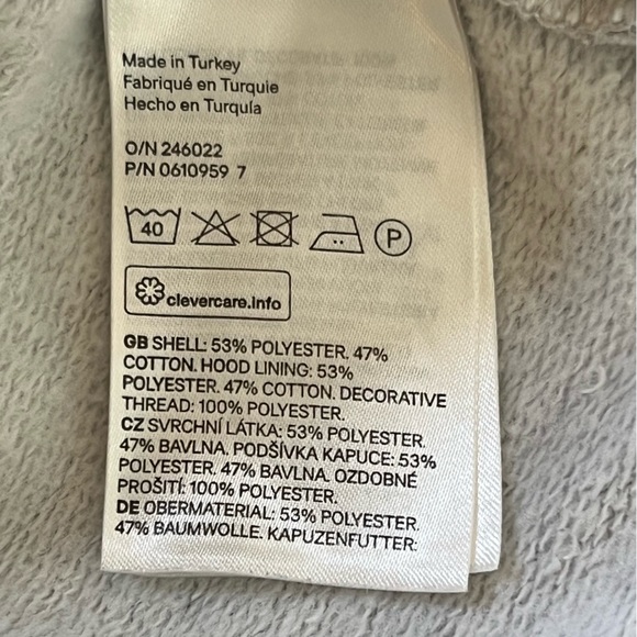 DIVIDED by H & M Cropped Embroidered Hoodie With Raw Hem Oversized M EUC - Picture 10 of 11